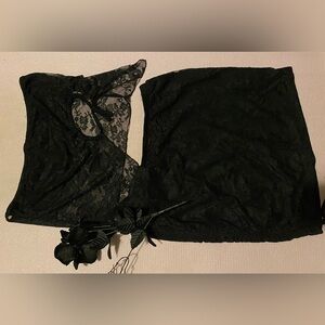 A lace two-piece set.